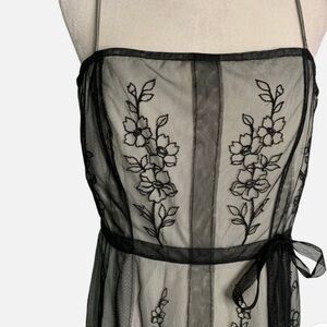 BCBGMaxAzria Black and Brown Floral Midi Dress